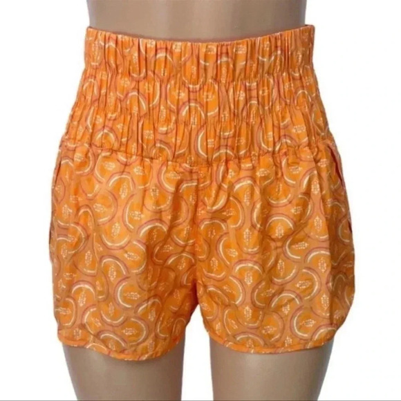 Free People Movement Orange Logo Way Home Shorts - Picture 2 of 10